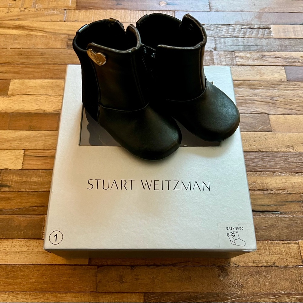 NWT Stuart Weitzman Baby Boots Black